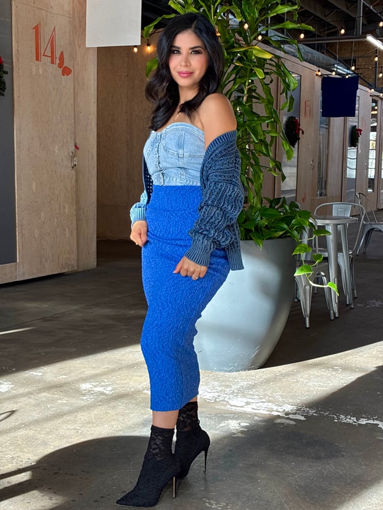 Image of Denim Blue Textured