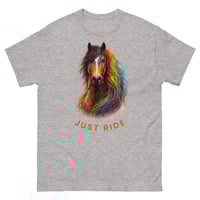 Image 3 of Just Ride Horse Lover Unisex T-Shirt – Colorful Equestrian Graphic Tee