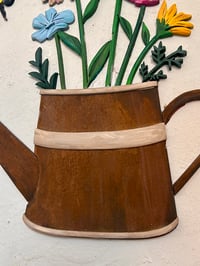 Image 3 of Flower Wall Art with Wateting Can