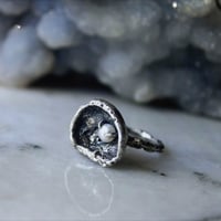 Image 2 of Cupule Ring with Pearl size 6.5