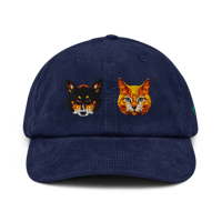 Image 2 of The Little Buddies 🐶🐱🧢 Corduroy Cap (Wavy Navy)