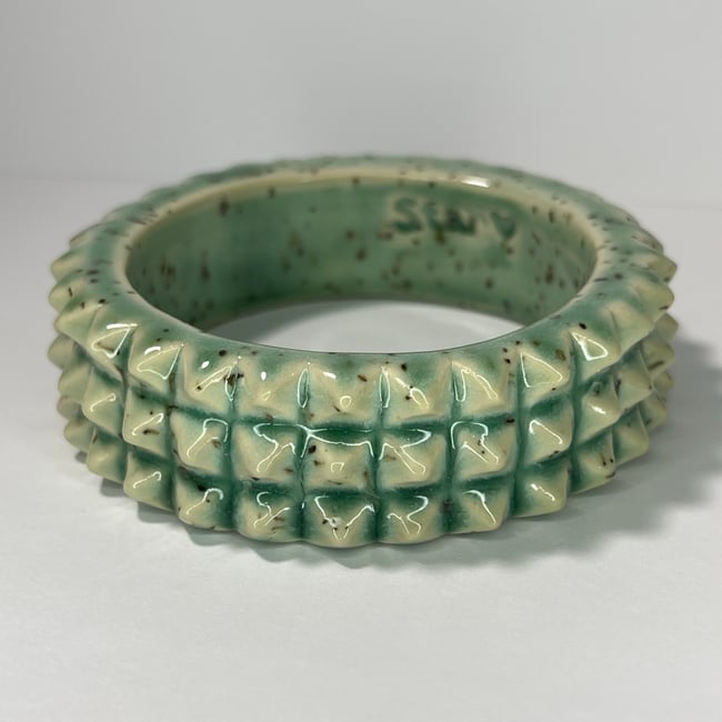 Mint Chocolate Studded Bracelet - 7.50 in Inner Diameter