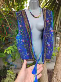 Image 10 of Mykonos sari jewel oversized waistcoat / top 10-18 blue