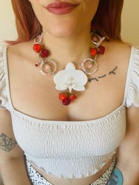 Image 4 of 🍰🍓Rasperries&Cream🍓🍰  Phalaenopsis Orchid Necklace 