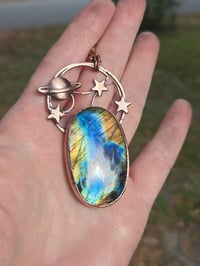 Image 1 of Electroformed THIS IS WHAT SPACE SMELLS LIKE labradorite necklace 04
