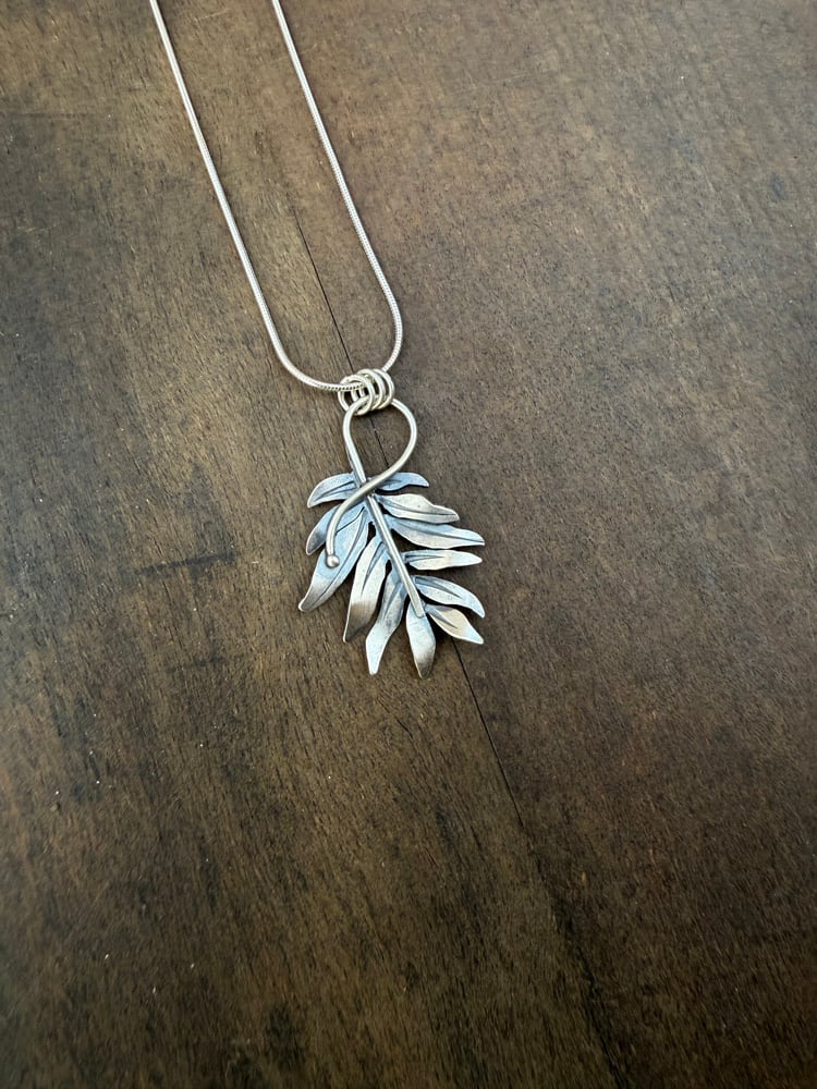 Image of Sterling Abstract Fern Necklace