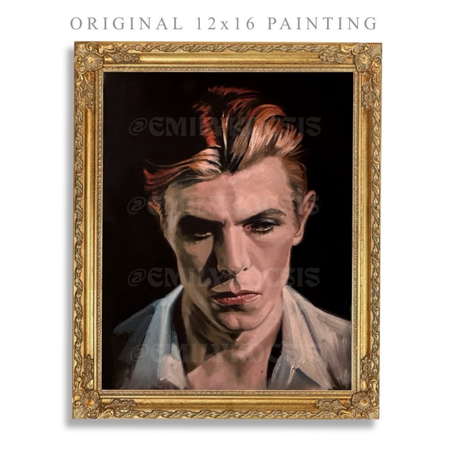 Original 12x16 Painting // Framed Original Painting David Bowie 1976 in Oil