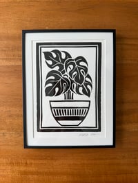 Framed Monstera Linocut