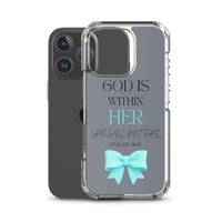 Image 5 of Psalms 46:5 God Is Within Her Gray + Blue Case for iPhone