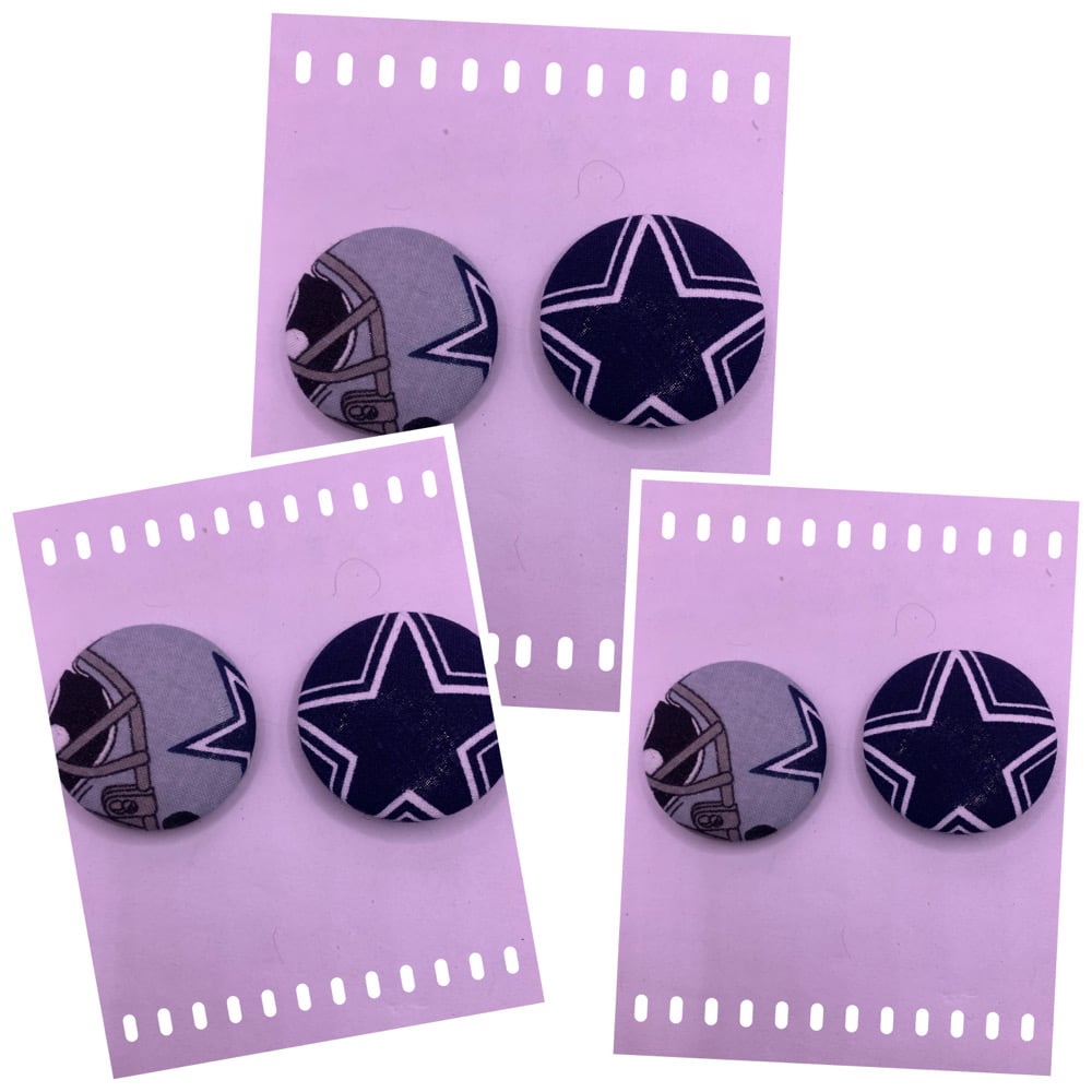 Image of Sports Button Earrings 