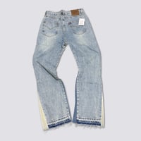 Image 2 of Denim Bell-bottoms Washed And Worn Patchwork Jeans
