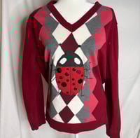 Image 4 of ૮꒰♡꒱ Ladybug Argyle Sweater 🐞(XL)