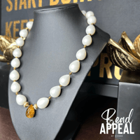 Image 5 of Tear Drop Tigers Eye and Pearl Necklace