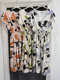 Image 3 of Colour Splash Button Front Midi Dress
