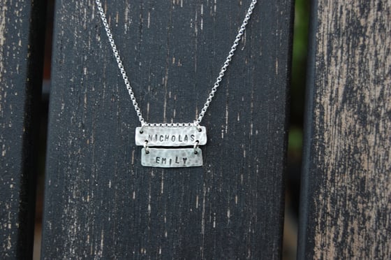 Image of Two Tier Horizontal Rectangle Necklace