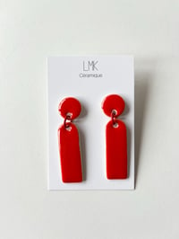 Paire de boucles d'oreilles céramique TOTA rouge