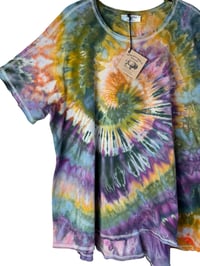 Image 11 of ♻️ UPCYCLED L/XL 100% Cotton Oversized Shirt in Dark Spiral Ice Dye