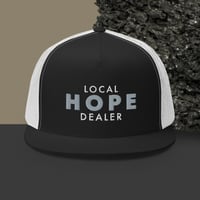 Image 1 of Black "Local Hope Dealer" embroidered trucker hat!