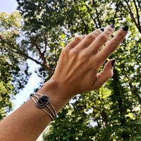 Image 2 of ⋆✶ Onyx + Opal Inlay 3 Band Cuff ✶⋆