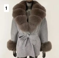 Image 1 of Luxury fur collar woolen coat🤎🐆