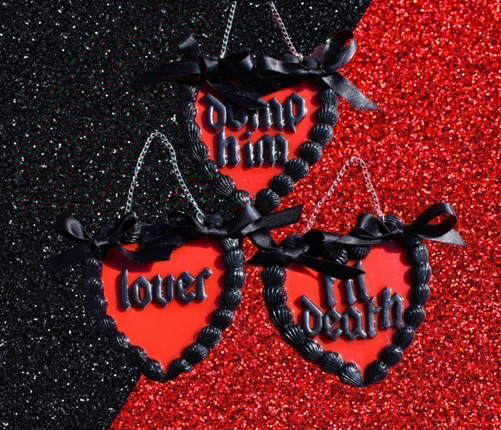 Image of Red and Black VDay Wall Hanging