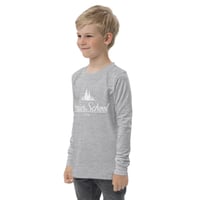 Image 3 of Youth long sleeve tee with white screenprint Grier logo