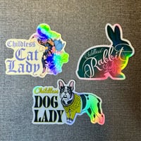 Image 1 of Childless Pet Mom Stickers