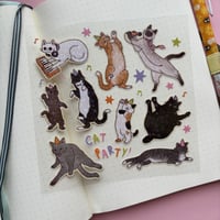Image 1 of Cat Party sticker sheet