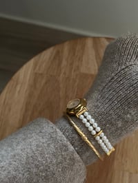 Image 4 of Vintage Authentic Genuine Pearl CROTON ladies Watch 18K gold Plated Mother Of Pearl Dial 