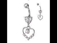 Image 2 of Heart Shape Dangle Belly Ring