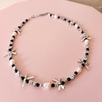 Image 3 of Black Beads with Bows, Flowers and Pearls - One of a Kind