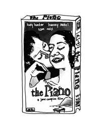 Image 1 of The Piano VHS drawing