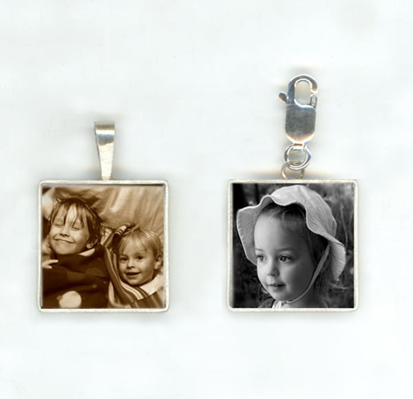 Image of Large Custom Square Photo Charm