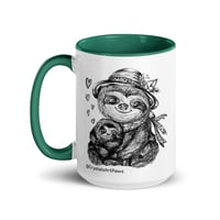Image 17 of Loving Sloth Mom and Sloth Baby Coffee Mug Art by CrystalsArtPaws