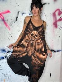 Image 3 of “DEATH MOTH” CUSTOM BLEACH PAINTED OVERSIZED ROMPER LARGE