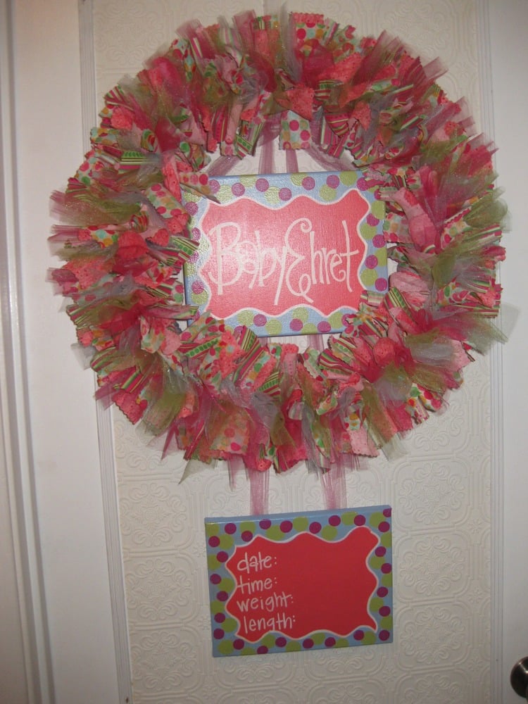 baby arrival door hanger