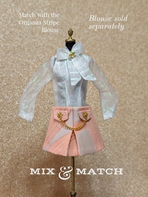 Image of Lounginglinda ~ Peach Damask Miniskirt ~ for Blythe & Cherry 