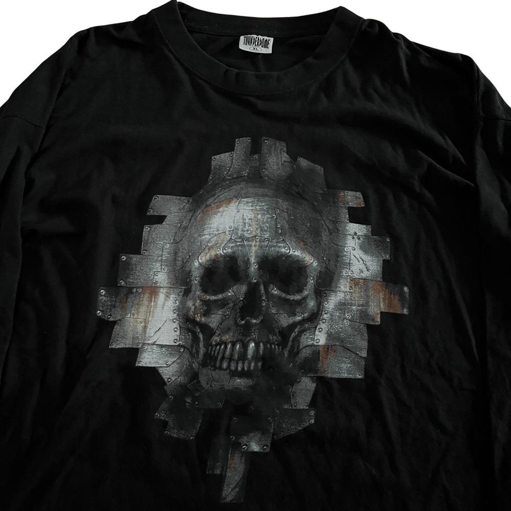 Image of Thunderdome Skull Longsleeve rave T Shirt XL