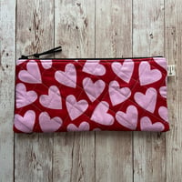 Image 3 of "Hearts Day" Small Quilted Zipper Bag