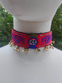 Image 1 of Festie choker -red beading