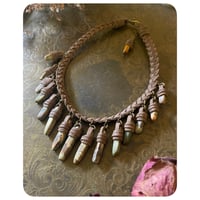 Image 1 of The Empress Necklace - Mixed Jaspers and Dusty Brown Leather