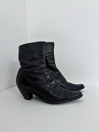 Image 2 of Vintage black leather boots // 37