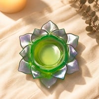 Image 1 of Multi-colored Glow in The Dark Lotus Tealight Holder • Resin Candle Decor