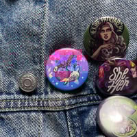 Image 3 of Witchy Pride Flag Holo Button