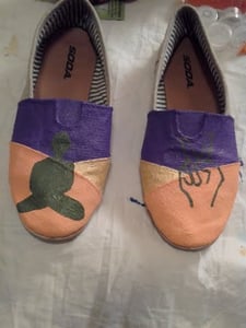 Image of Ghandi: Walk in Peace (Hand-painted Shoe)