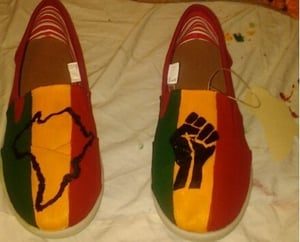 Image of Rasta:Back to Africa  (Hand-painted Shoe)