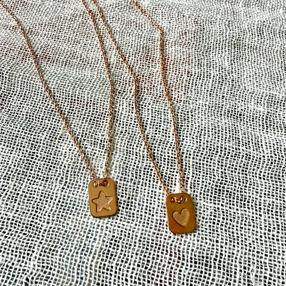 Image of COLLANA TARGHETTA CUORE/STELLA
