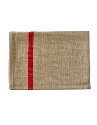 Image 1 of THICK LINEN KITCHEN CLOTH Natural/Red