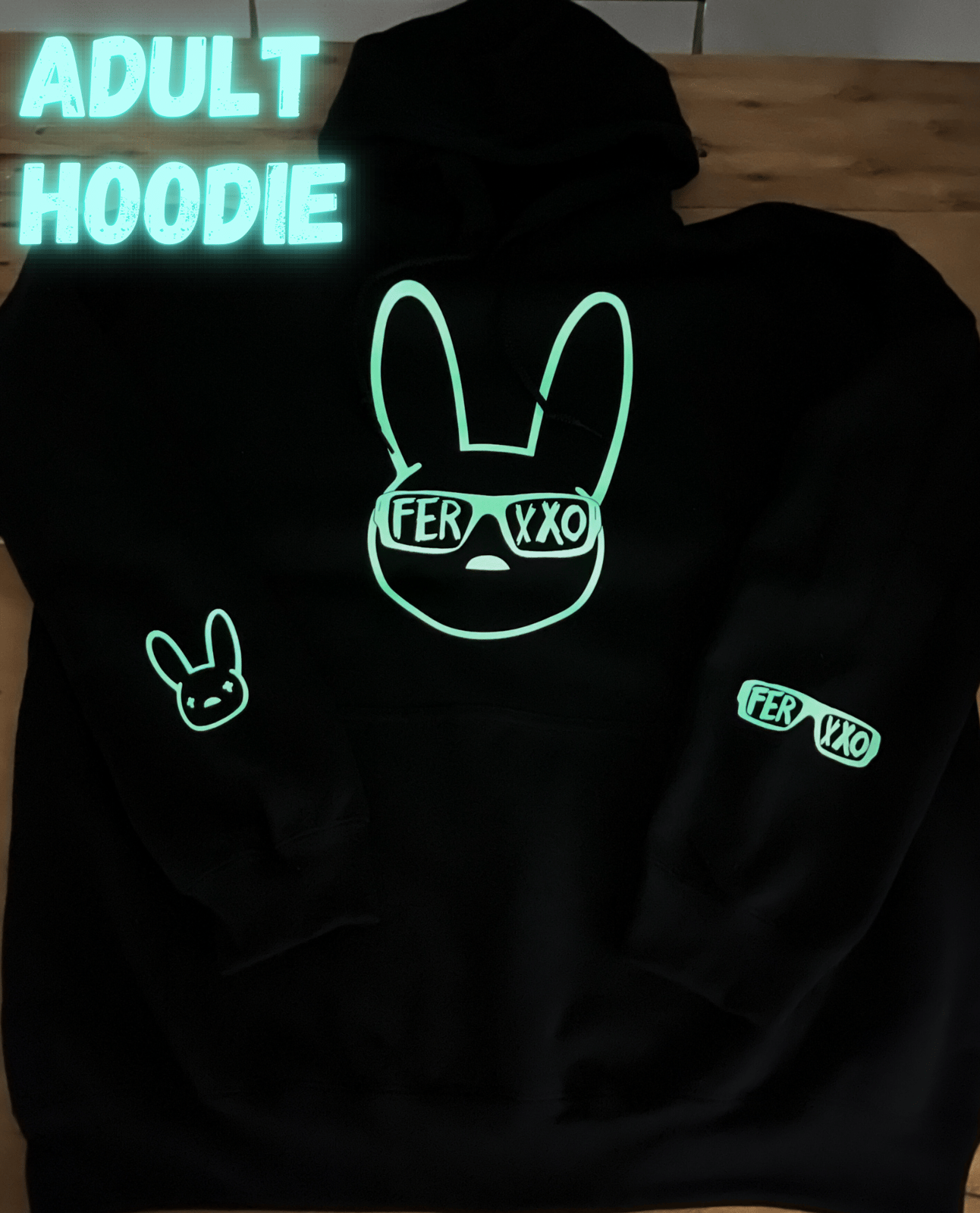 Bad bunny glow in the dark hoodie new arrivals