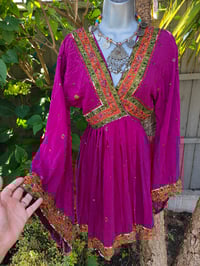 Image 4 of Sienna Glitter wrap dress -hot pink